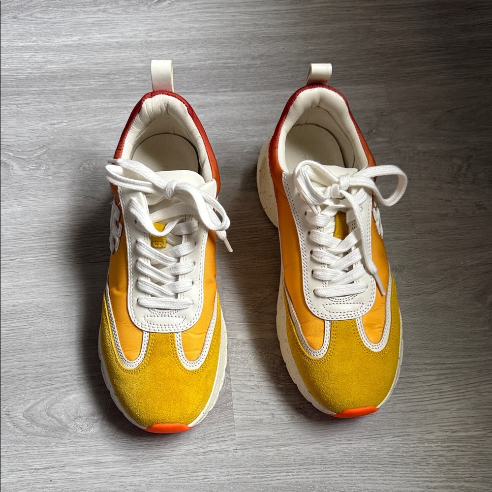 Tory Burch  Yellow & White Athletic Sneakers